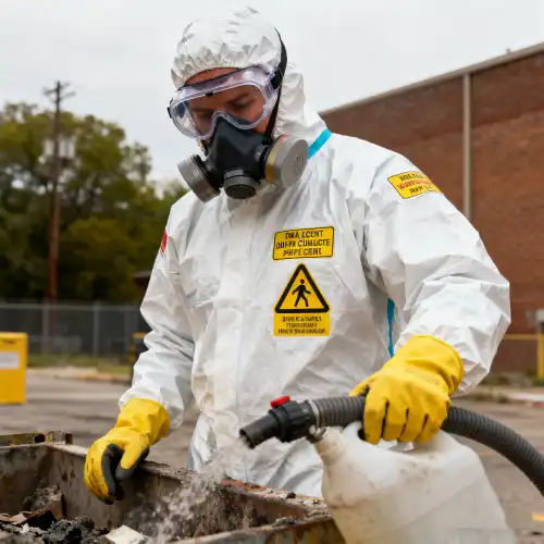 How do you clean up a dry chemical extinguisher?